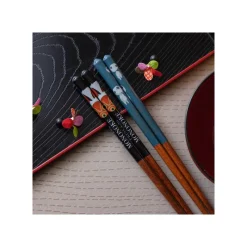 Cuisine Et Table|Maison Ghibli Baguettes laquées 21cm Kodama Bleu marine  - Princesse Mononoké