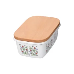 Cuisine Et Table|Maison Ghibli Beurrier émail avec couvercle bois Noiraudes 500ml - Mon Voisin Totor
