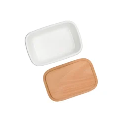 Cuisine Et Table|Maison Ghibli Beurrier émail avec couvercle bois Noiraudes 500ml - Mon Voisin Totor