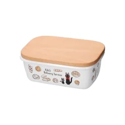 Cuisine Et Table|Maison Ghibli Beurrier émail avec couvercle bois Viennoiseries 500ml - Kiki la peti