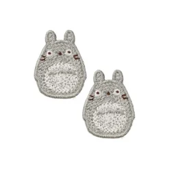 Bijoux|Maison Ghibli Bijou Boucle d’oreilles à Clips Broderie Totoro gris - Mon Voisin Tot