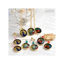 Bijoux|Maison Ghibli Bijou Boucles d’oreilles à clips Jiji Vitrail - Kiki la petite Sorciè
