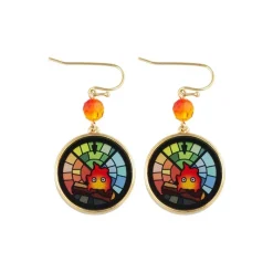 Bijoux|Maison Ghibli Bijou Boucles d’oreilles Calcifer Vitrail- Le Château ambulant