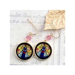 Bijoux|Maison Ghibli Bijou Boucles d’oreilles Jiji Vitrail - Kiki la petite Sorcière