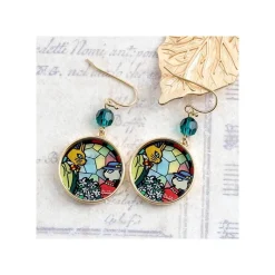 Bijoux|Maison Ghibli Bijou Boucles d’oreilles Louise et Baron Vitrail- Si tu tends l'oreil