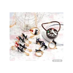 Bijoux|Maison Ghibli Boucles d’oreilles percées Jiji sur son balai - Kiki la petite Sorciè