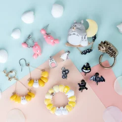 Bijoux|Maison Ghibli Boucles d’oreilles Totoro blanc & Maïs - Mon Voisin Totoro