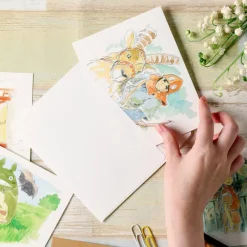 Cartes Postales Et Papier À Lettres|Maison Ghibli Carte de vœux aquarelle 24 x 15,8 cm Mei & Totoro & Sakura - Mon Vois