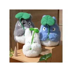 Peluches Nakayoshi|Maison Ghibli Peluche Nakayoshi Totoro Blanc avec feuille - Mon Voisin Totoro