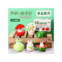 Figurines|Maison Ghibli Pose Coll Assort 6 figurines Totoro Blanc Légumes - Mon Voisin Totoro