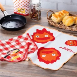 Cuisine Et Table|Maison Ghibli Set de 2 Torchons Calcifer - Le Château ambulant