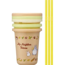 Cuisine Et Table|Maison Ghibli Set de 3 Verres avec Pailles - Mon Voisin Totoro