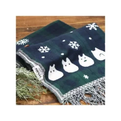 Textile|Maison Ghibli Étole avec accroche Totoro motifs à carreaux - Mon Voisin Totoro
