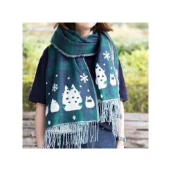 Textile|Maison Ghibli Étole avec accroche Totoro motifs à carreaux - Mon Voisin Totoro