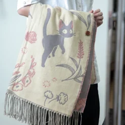 Textile|Maison Ghibli Étole rose Jiji - Kiki la petite sorcière
