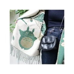 Textile|Maison Ghibli Étole vert foncé Feuilles de chêne - Mon Voisin Totoro