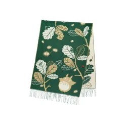 Textile|Maison Ghibli Étole vert foncé Feuilles de chêne - Mon Voisin Totoro