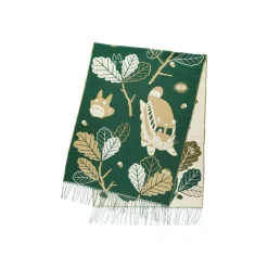 Textile|Maison Ghibli Étole vert foncé Feuilles de chêne - Mon Voisin Totoro