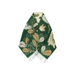 Textile|Maison Ghibli Étole vert foncé Feuilles de chêne - Mon Voisin Totoro