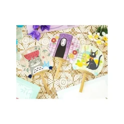 Accessoires|Maison Ghibli Éventail Bambou & Enveloppe No Face avec Fleur - Le Voyage de Chihiro