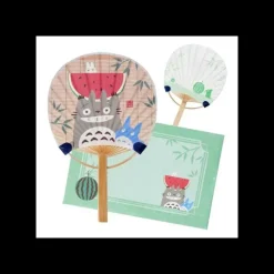 Accessoires|Maison Ghibli Éventail Bambou & Enveloppe Totoro avec Pastèque - Mon Voisin Totoro