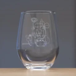 Cuisine Et Table|Maison Ghibli Verre gravé Totoro et trèfle blanc - Mon Voisin Totoro